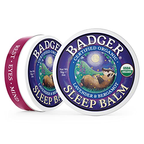 Badger - Sleep Balm, Lavender & Bergamot, Natural Sleep Balm, Scented Relaxin...