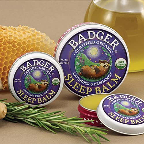 Badger - Sleep Balm, Lavender & Bergamot, Natural Sleep Balm, Scented Relaxin...
