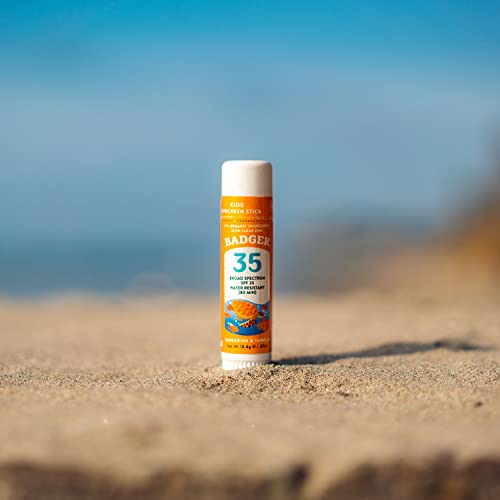 Badger SPF 35 Kids Mineral Sunscreen Face Stick - Reef-Friendly Broad-Spectru...