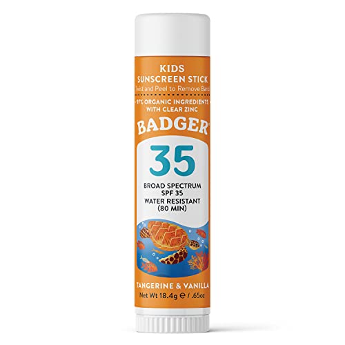 Badger SPF 35 Kids Mineral Sunscreen Face Stick - Reef-Friendly Broad-Spectru...