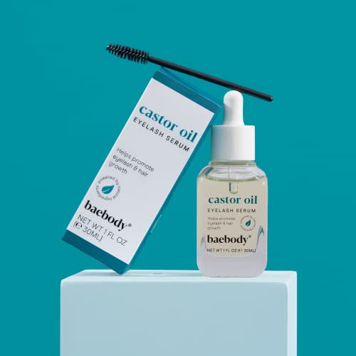 Baebody Castor Oil Eyelash and Eyebrow Growth Serum with Treatment Applicator...