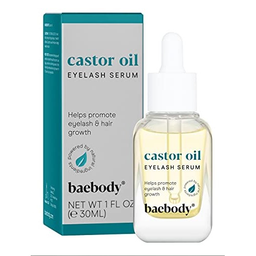 Baebody Castor Oil Eyelash and Eyebrow Growth Serum with Treatment Applicator...
