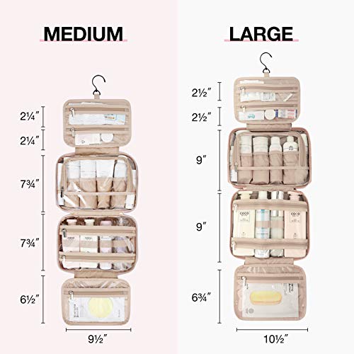 BAGSMART Toiletry Bag Hanging Travel Makeup Organizer with TSA Approved Trans...