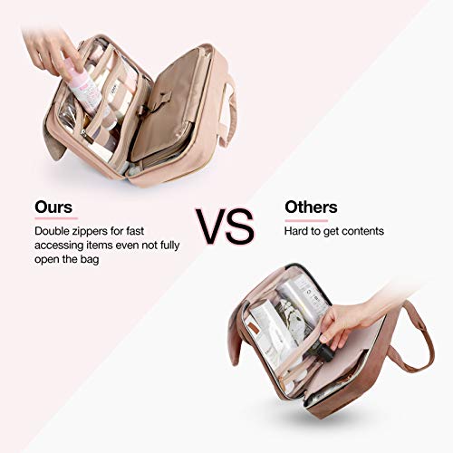 BAGSMART Toiletry Bag Hanging Travel Makeup Organizer with TSA Approved Trans...