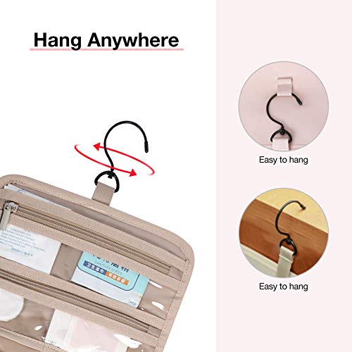BAGSMART Toiletry Bag Hanging Travel Makeup Organizer with TSA Approved Trans...
