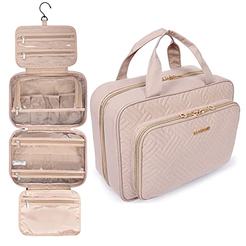 BAGSMART Toiletry Bag Hanging Travel Makeup Organizer with TSA Approved Trans...