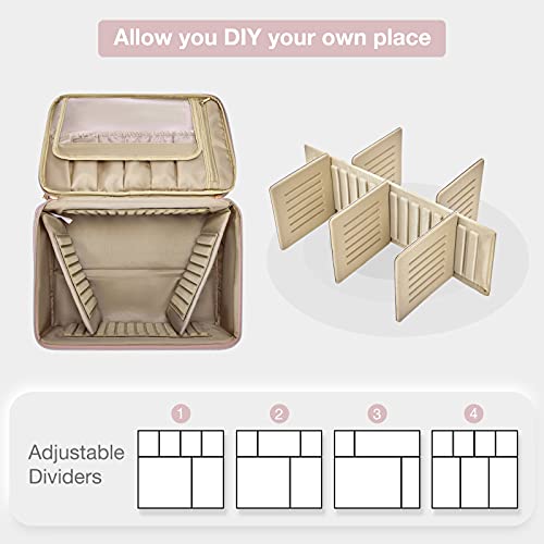 Large Makeup Bag, BAGSMART Double Layer Cosmetic Makeup Organizer Travel Make...