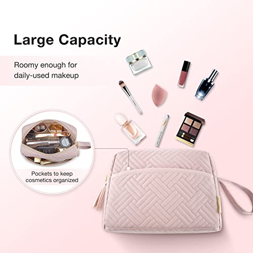 Makeup Bag,BAGSMART Elegant Roomy Cosmetic Pouch for Purse,Travel Zipper Pouc...