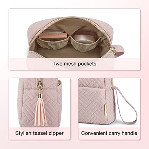 Makeup Bag,BAGSMART Elegant Roomy Cosmetic Pouch for Purse,Travel Zipper Pouc...