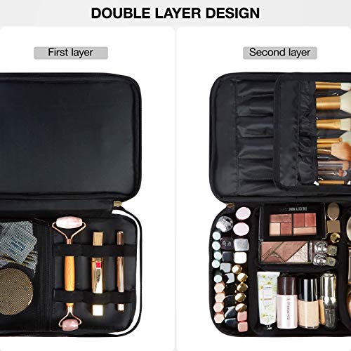 Makeup Bag Set,BAGSMART Roomy Cosmetic Case Plus a TSA Approved Transparent C...