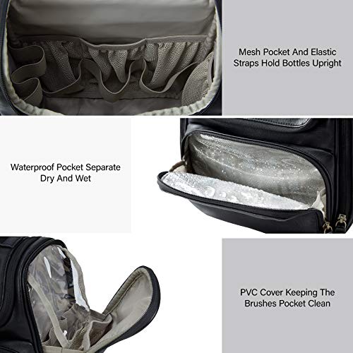 Toiletry Bag, BAGSMART Hanging Leather Toiletry Kit Large Women Mens Travel O...