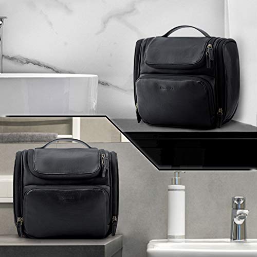 Toiletry Bag, BAGSMART Hanging Leather Toiletry Kit Large Women Mens Travel O...