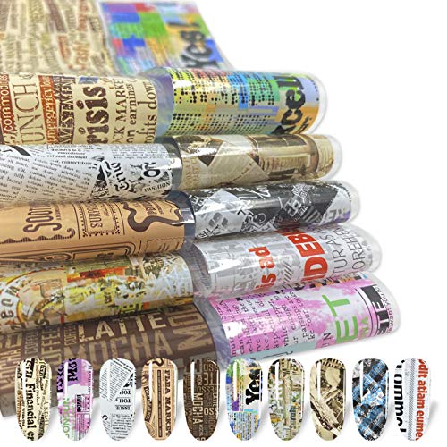 100 Sheets Nail Foil Transfer Sticker Kit, Bagvhandbagro Nail Art Decals Nail...