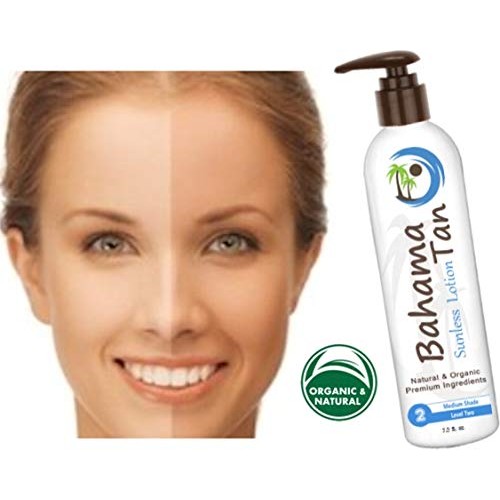 Self Tanning Lotion Fair to Medium Organic & Natural, Body & Face, Bahama Tan...