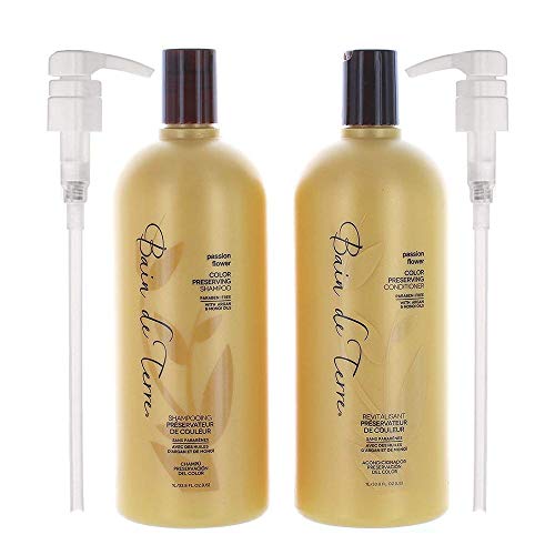 Bain de Terre Passion Flower Color Preserving Shampoo and Conditioner 33.8 Oz...
