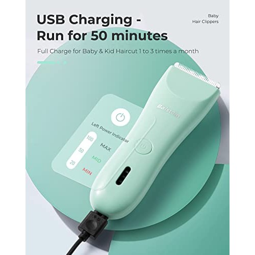 Baistom Baby Hair Clipper, Quiet Hair Trimmer for Kids and Children, Waterpro...