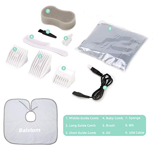 Baistom Baby Hair Clipper, Quiet Hair Trimmer for Kids and Children, Waterpro...