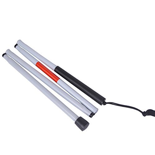 Baitaihem Folding Blind Cane Reflective Red Folding Walking Stick for Vision ...