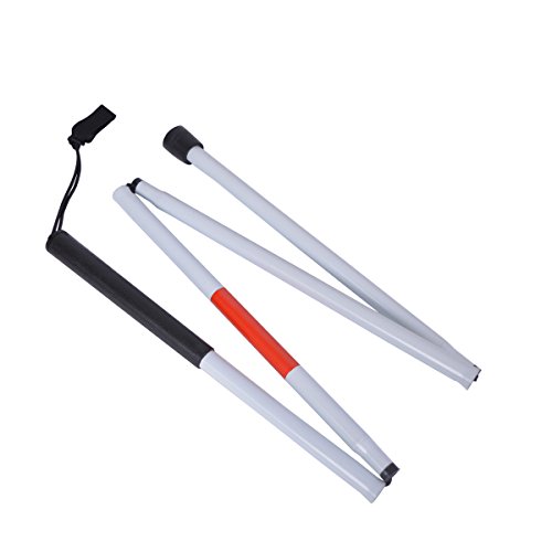 Baitaihem Folding Blind Cane Reflective Red Folding Walking Stick for Vision ...
