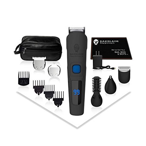 baKblade Body Grooming - BODBARBER - 11 in 1 Men's Body Grooming Kit, Attachm...