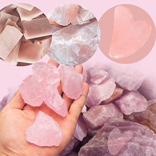 Gua Sha Facial Tools, Guasha Tool for Face 2 Pcs Gua Sha Stone, Rose Quartz G...