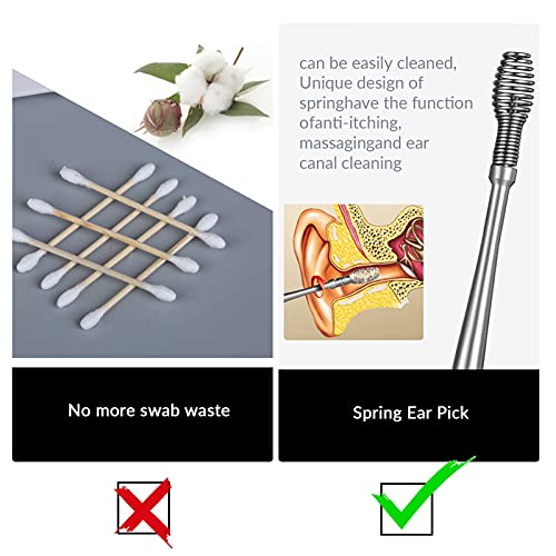 Spiral Ear Wax Ear Pick Spoon,2 Pack Portable Soothing & Anti-Itch Earwax Too...
