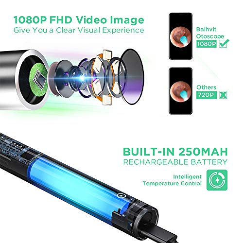 Ear Wax Removal Endoscope, Upgraded Heads 1080P FHD Ear Cleaner Wireless Ear ...