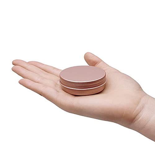 1 oz Aluminum Tin Jar with Screw Cap Refillable Container for Cosmetic, Lip B...