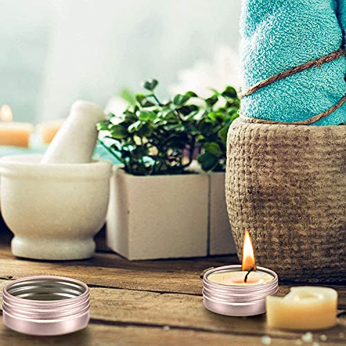 1 oz Aluminum Tin Jar with Screw Cap Refillable Container for Cosmetic, Lip B...