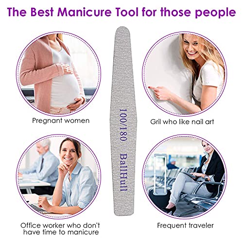 100 PCS Nail Files Double Sided Emery Board Grit 100 180 Grit Nail File Apply...