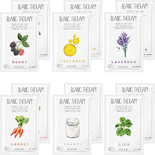 Ballon Blanc Therapy Face Facial Masks Sheet | Infused With Berry Collagen La...