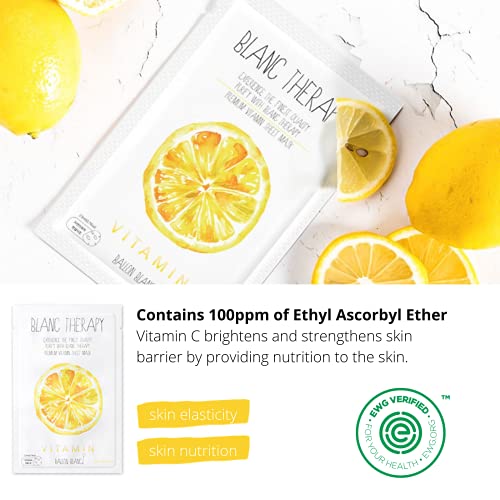 BALLONBLANC Therapy Relaxing Self Care Face Facial Mask Sheet Set Infused wit...