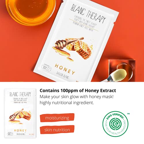 BALLONBLANC Therapy Relaxing Self Care Face Facial Mask Sheet Set Infused wit...