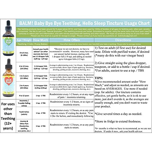 BALM! Baby Bye-Bye Teething Hello Sleep! 100% Natural Teething Relief Tinctur...