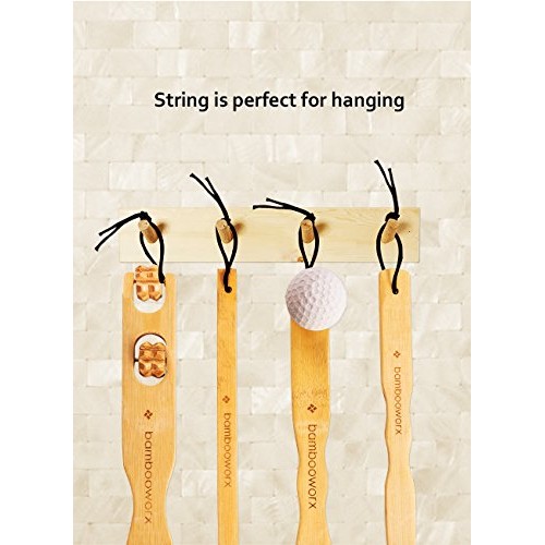 BambooWorx 4 Piece Traditional Back Scratcher and Body Relaxation Massager Se...