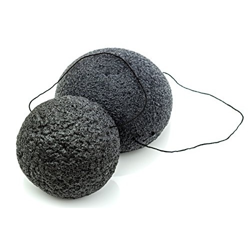 Black Konjac Sponge With Activated Charcoal - Facial Cleanser - All Natural F...