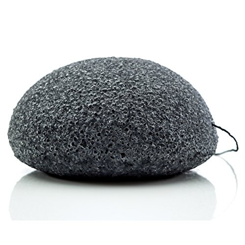 Black Konjac Sponge With Activated Charcoal - Facial Cleanser - All Natural F...