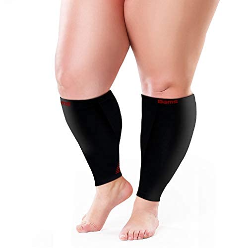 BAMS Bamboo Leg & Calf Compression Sleeve for Men & Women- Shin Splints, Running