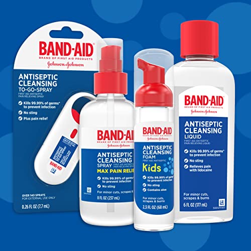 Band-Aid Brand First Aid Antiseptic Cleansing Foam for Kids, 2.3 fl. Oz