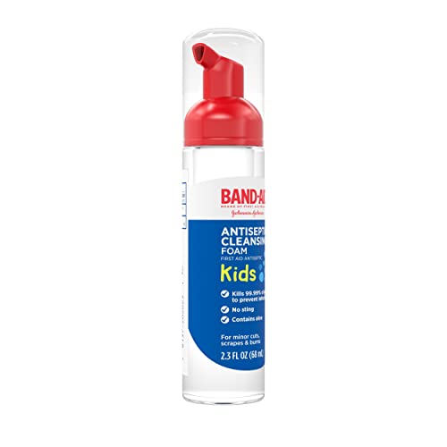 Band-Aid Brand First Aid Antiseptic Cleansing Foam for Kids, 2.3 fl. Oz