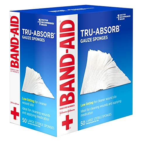 Band Aid Brand First Aid Products Tru-Absorb Sterile Gauze Sponges for Cleani...