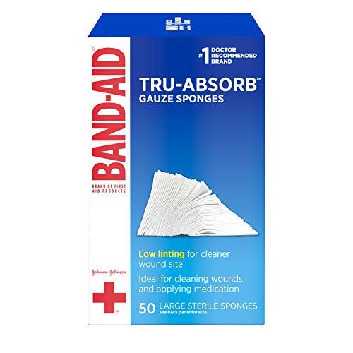 Band Aid Brand First Aid Products Tru-Absorb Sterile Gauze Sponges for Cleani...