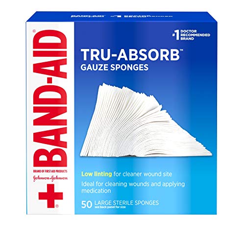 Band Aid Brand First Aid Products Tru-Absorb Sterile Gauze Sponges for Cleani...