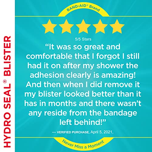 Band-Aid Brand Hydro Seal Adhesive Bandages for Heel Blisters, Waterproof Bli...