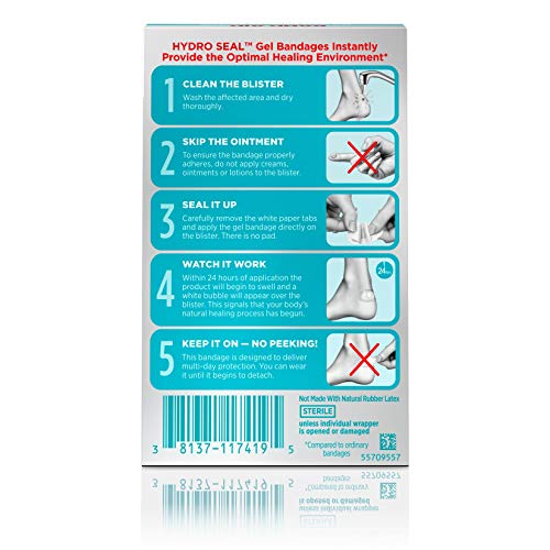 Band-Aid Brand Hydro Seal Adhesive Bandages for Heel Blisters, Waterproof Bli...