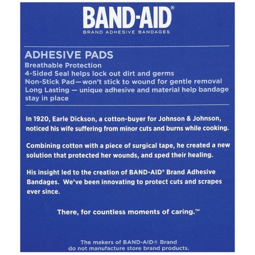 Band-Aid Brand Tru-Stay Adhesive Pads, Large Sterile Bandages for Wound Care,...