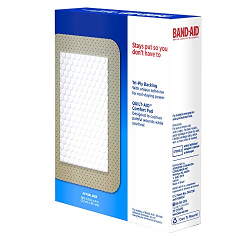 Band-Aid Brand Tru-Stay Adhesive Pads, Large Sterile Bandages for Wound Care,...