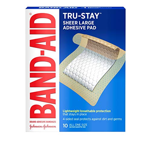 Band-Aid Brand Tru-Stay Adhesive Pads, Large Sterile Bandages for Wound Care,...