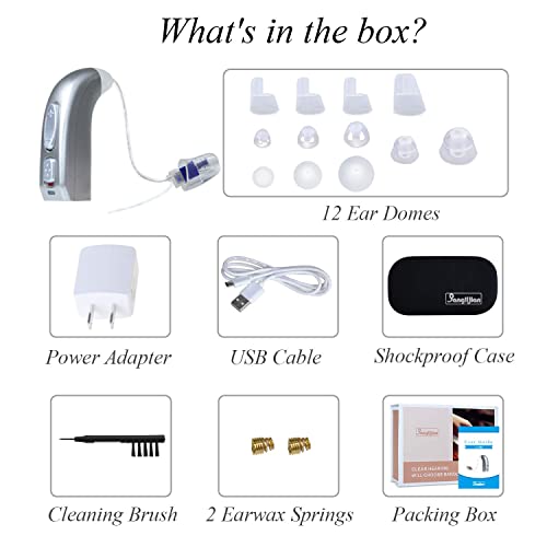 Banglijian Hearing Aid Rechargeable with Digital Noise Cancelling and Feedbac...