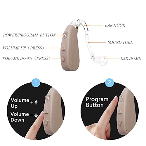 Banglijian Hearing Aid Rechargeable Ziv-206 with 4 Channels Layered Noise Red...